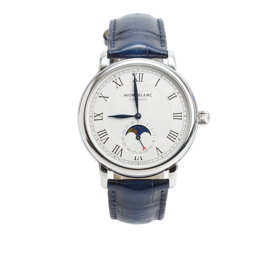 Montblanc 2024 Stainless Steel Star Legacy 42 MM Automatic Moonphase Watch Silver Dial 126079 w/ Paper