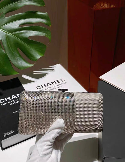 Chanel Metallized Lambskin Embellished With Strass Paris-Dallas Clutch
