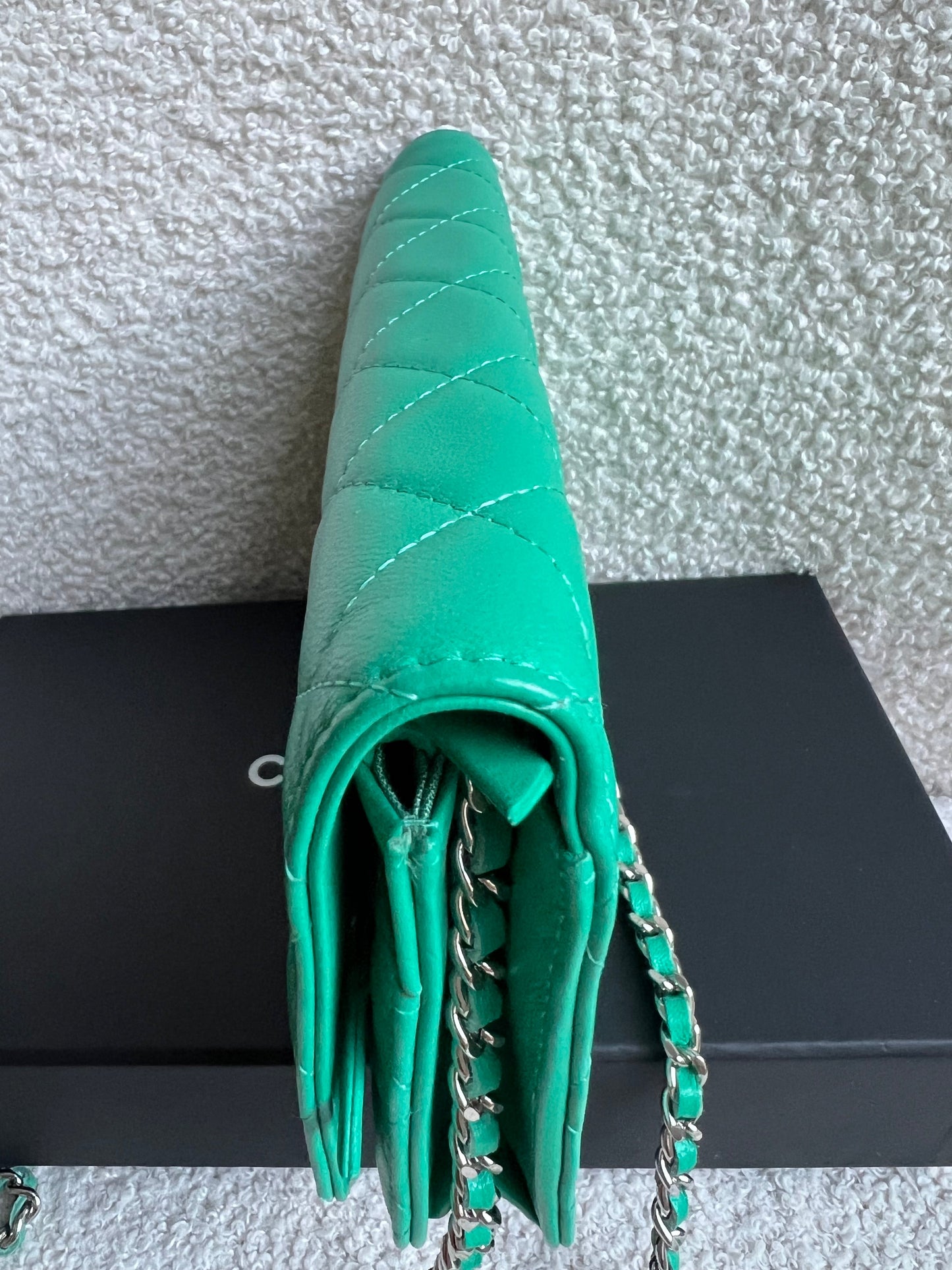 Chanel Turquoise Lambskin Wallet on Chain (RRP £2,930)
