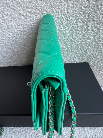 Chanel Turquoise Lambskin Wallet on Chain (RRP £2,930)