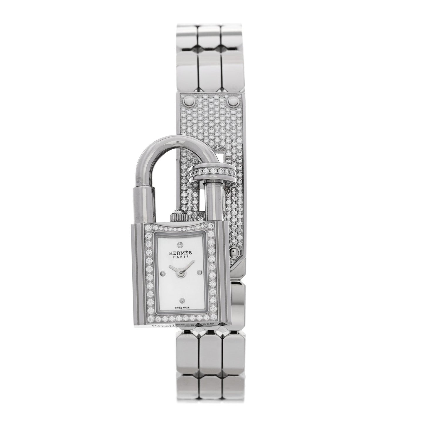 Stainless Steel Diamond Pave 16mm Kelly Quartz Watch