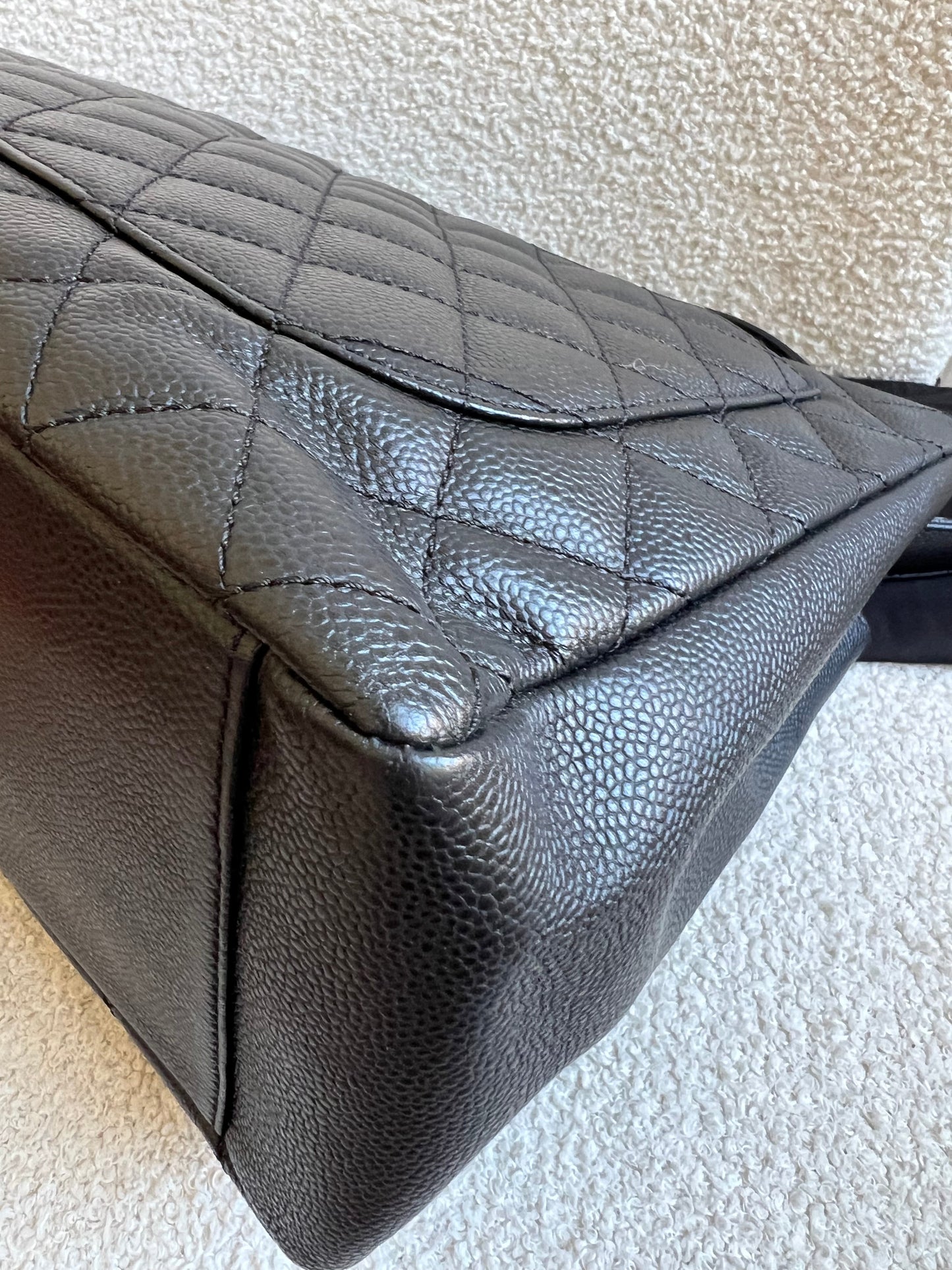 Chanel Black Caviar Grand Shopper Tote (GST) Silver Hardware