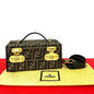 Fendi Canvas Leather Dial Lock Vanity Bag