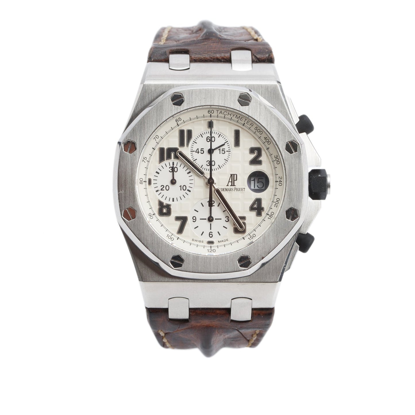 Audemars Piguet Stainless Steel Royal Oak Offshore 42 MM Automatic Chronograph Watch White Dial w/ Box & Papers