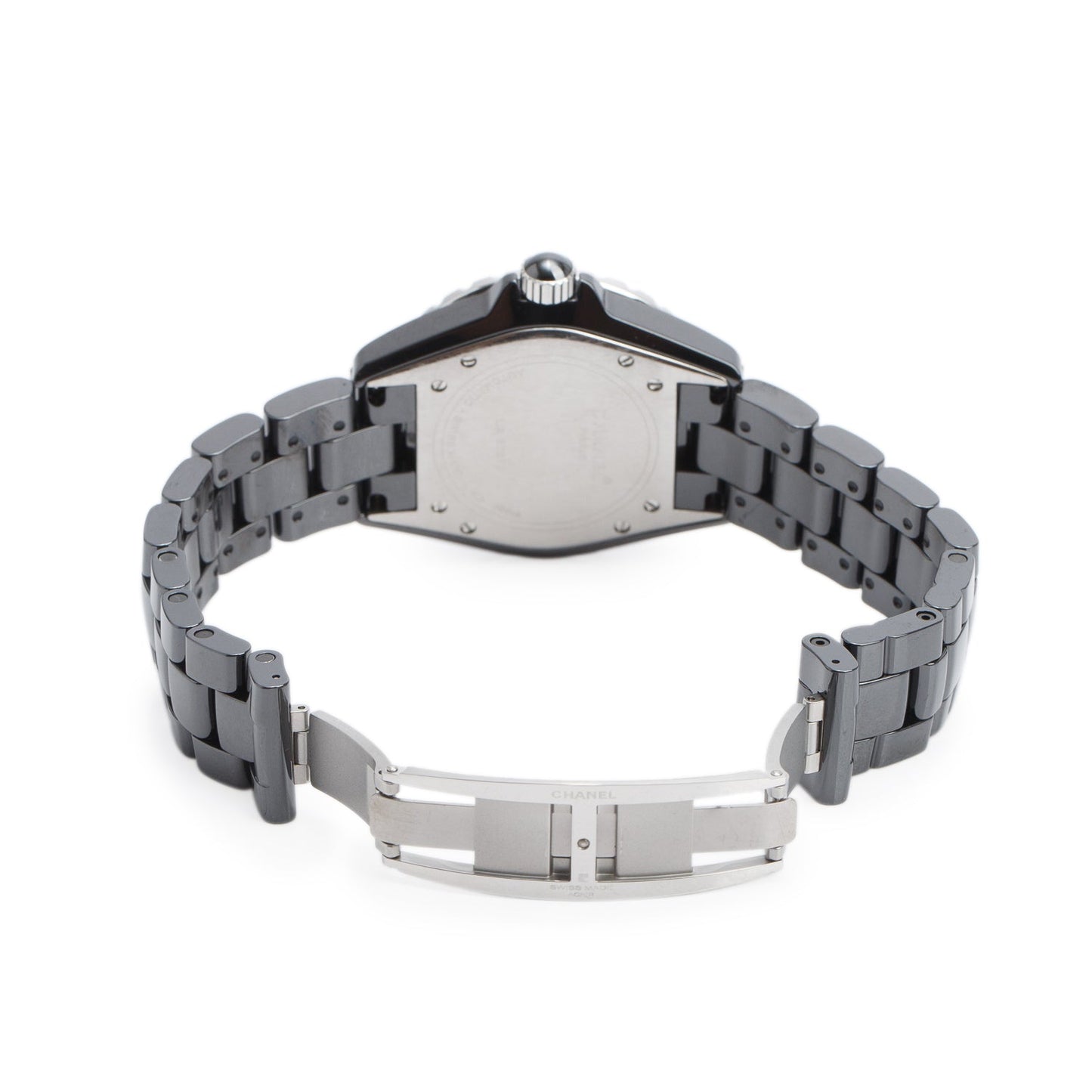 Chanel Black Ceramic J12 39 MM Automatic Watch Diamond Dial w/ Box