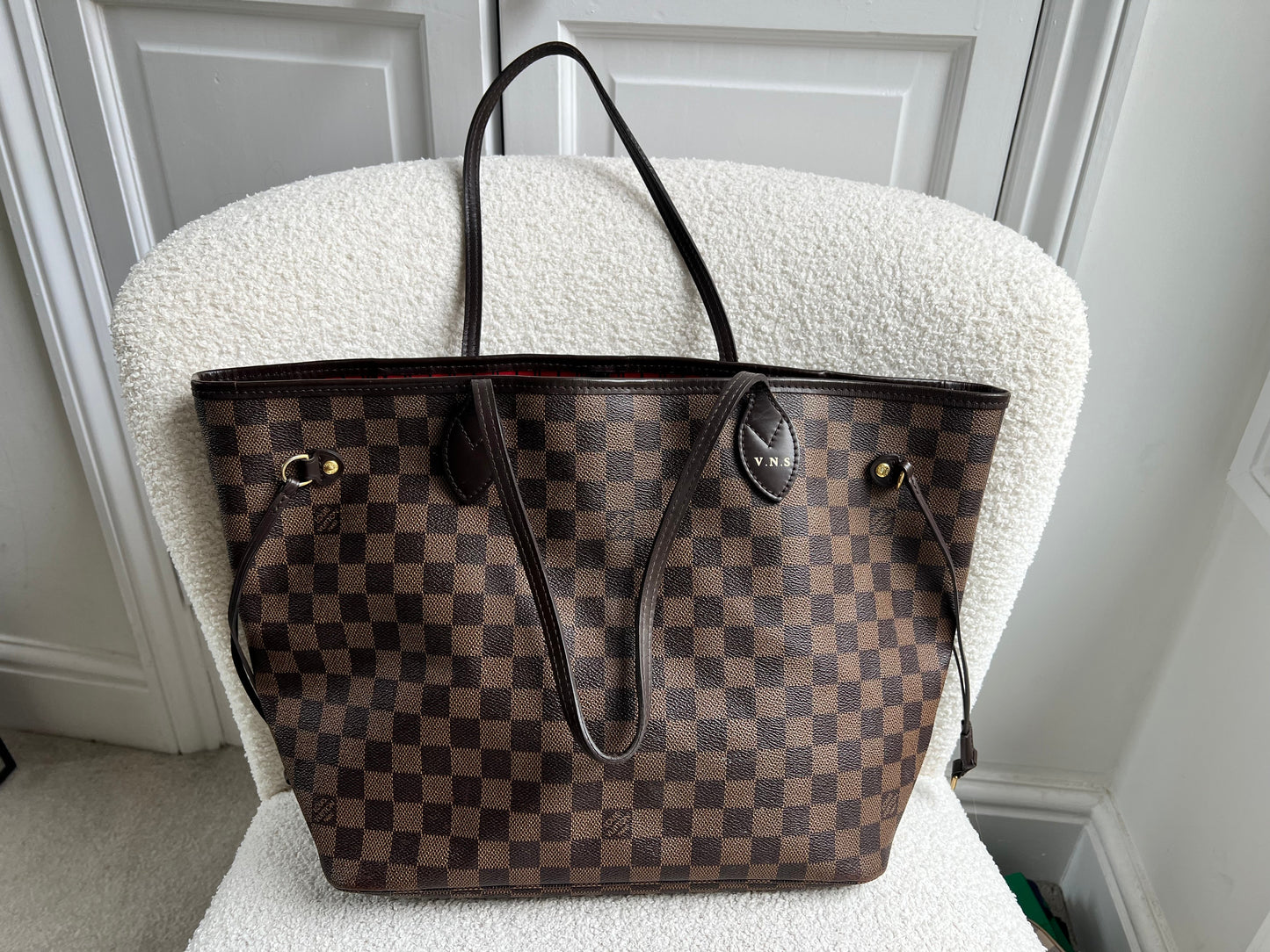 Louis Vuitton Neverfull MM Damier Ebene Cherry Interior (RRP £1,430)