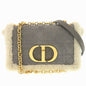 Christian Dior Shoulder Bag Mouton, Suede gray ChainShoulder Bag caro Women