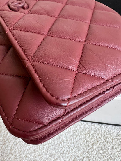 Chanel Burgundy Lambskin Wallet on Chain