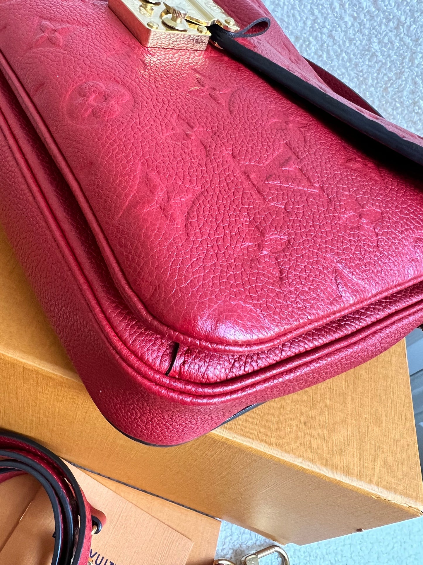 Louis Vuitton Pochette Metis Red Empreinte (RRP £2,130)