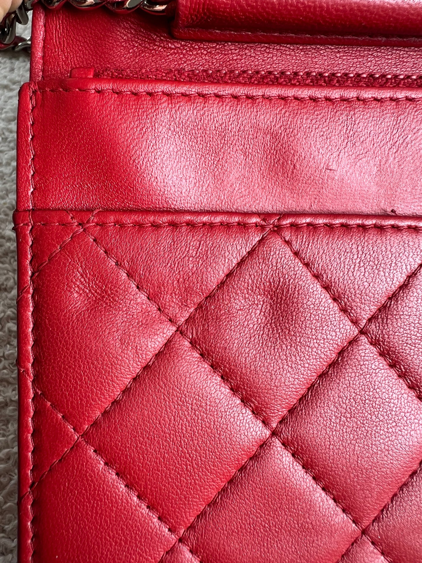 Chanel Red Lambskin Wallet on Chain (RRP £2,930)