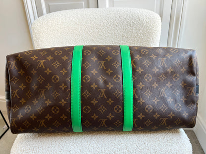 Louis Vuitton Keepall Bandouliere 50 Monogram Macassar and Minty Green (RRP £2,520)