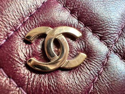 Chanel Iridescent Purple Lambskin Wallet on Chain