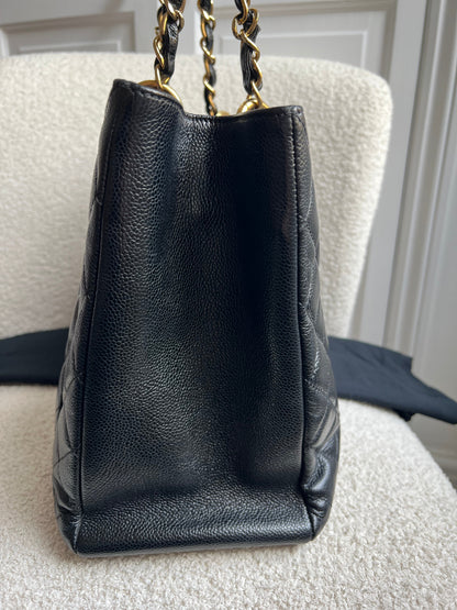 Chanel XL Black Caviar Grand Shopper Tote Gold Hardware (GST)