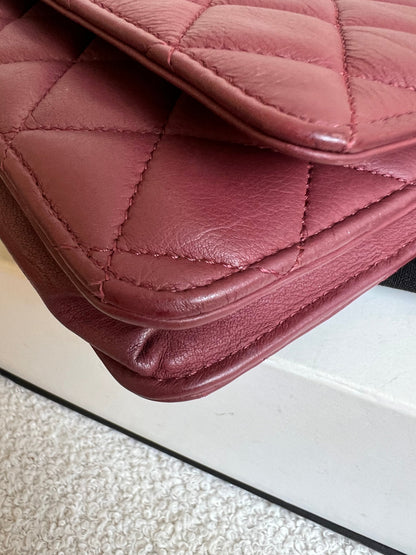 Chanel Burgundy Lambskin Wallet on Chain