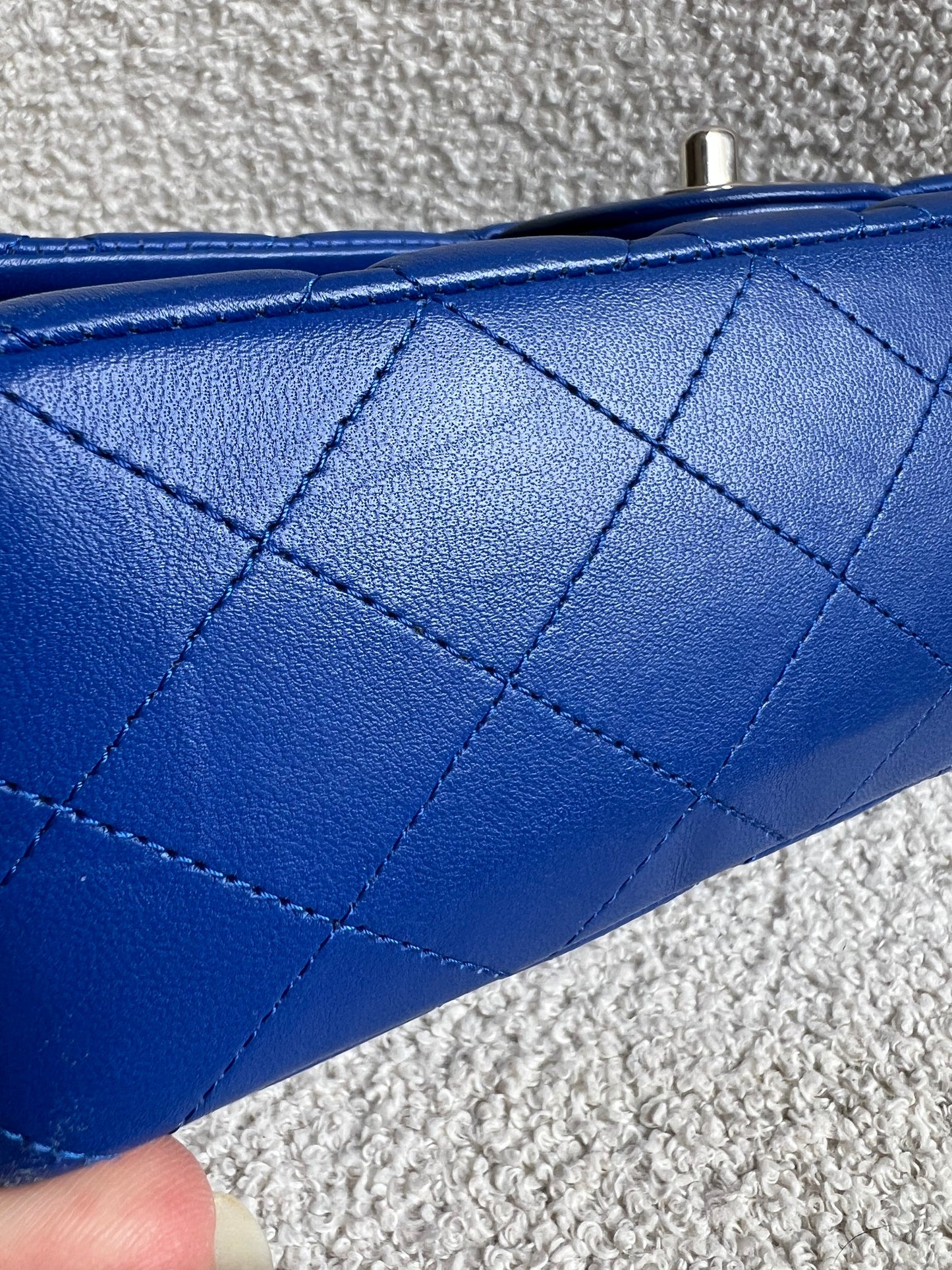Chanel Medium Classic Flap in Cobalt Blue Lambskin with silver hardware (RRP £9090)