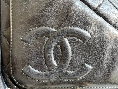 Chanel Vintage Black Lambskin Camera Bag with 24k Gold Hardware