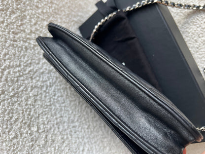 Chanel Wallet on Chain in Black Lambskin Silver Hardware (RRP £2,930)