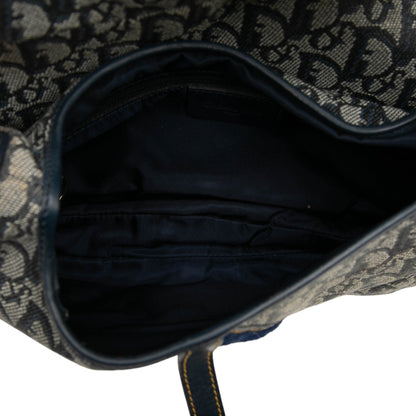 Blue Dior Diorissimo Canvas Double Saddle Bag
