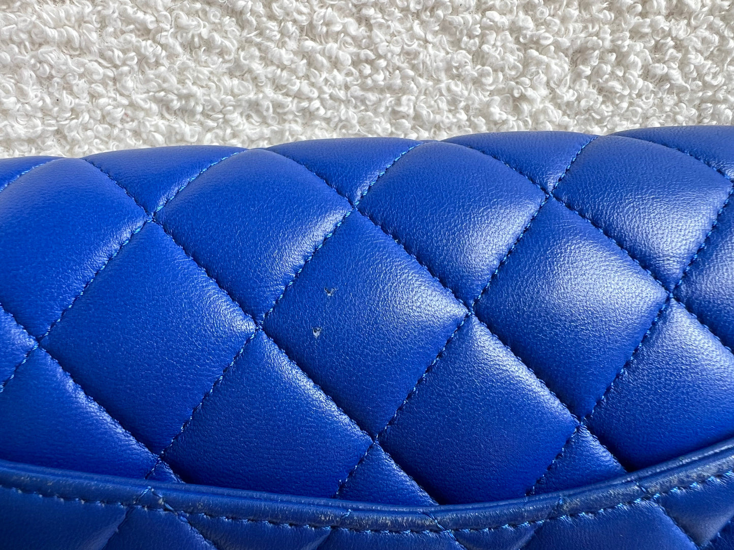 Chanel Medium Classic Flap in Cobalt Blue Lambskin with silver hardware (RRP £9090)