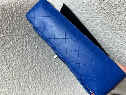 Chanel Medium Classic Flap in Cobalt Blue Lambskin with silver hardware (RRP £9090)