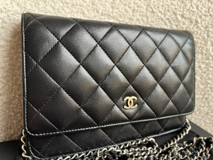 Chanel Wallet on Chain in Black Lambskin Silver Hardware (RRP £2,930)