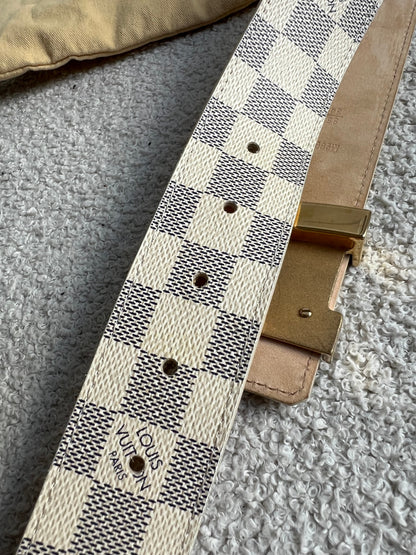 Louis Vuitton Initials Belt Damier Azur Size 85