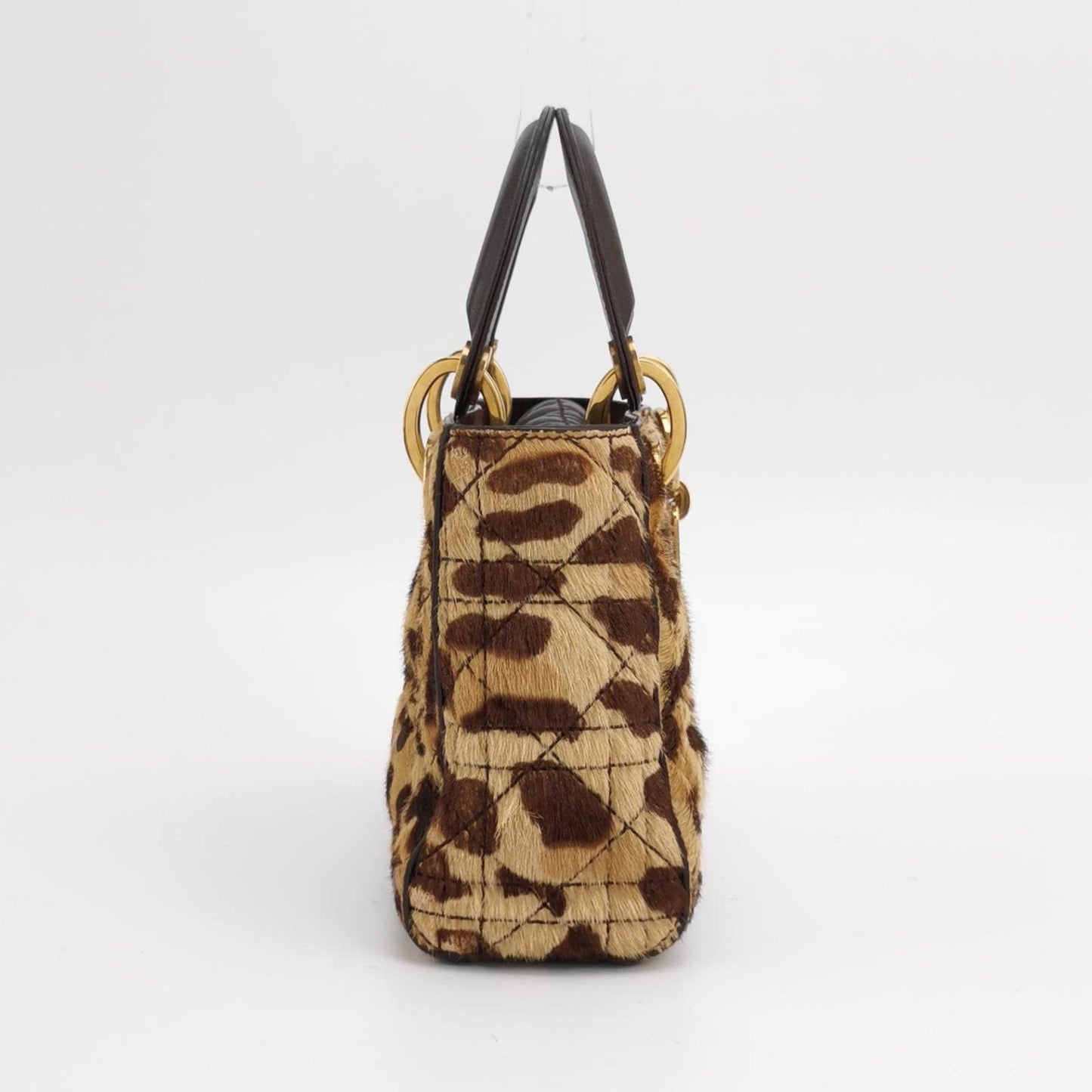 Lady Dior Mini Handbag Pony-style Calfskin Leather Leopard Print
