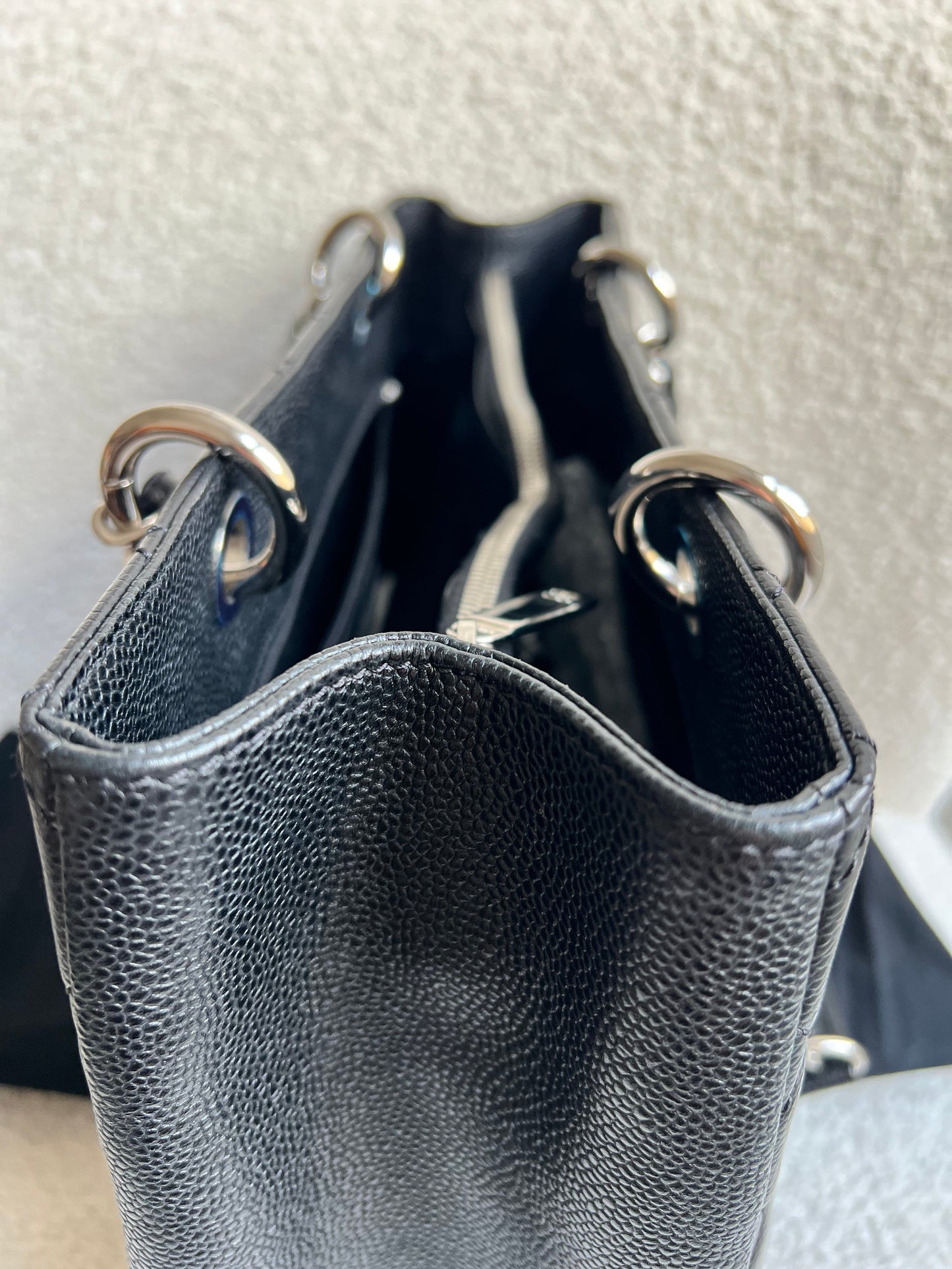Chanel Black Caviar Grand Shopper Tote (GST) Silver Hardware