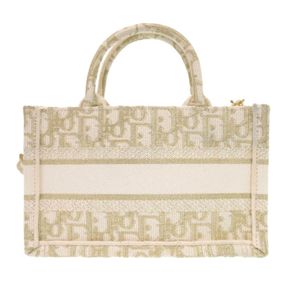 Christian Dior Handbag canvas white oblique book tote mini
