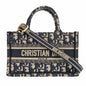 Christian Dior Handbag canvas Navy oblique book tote mini