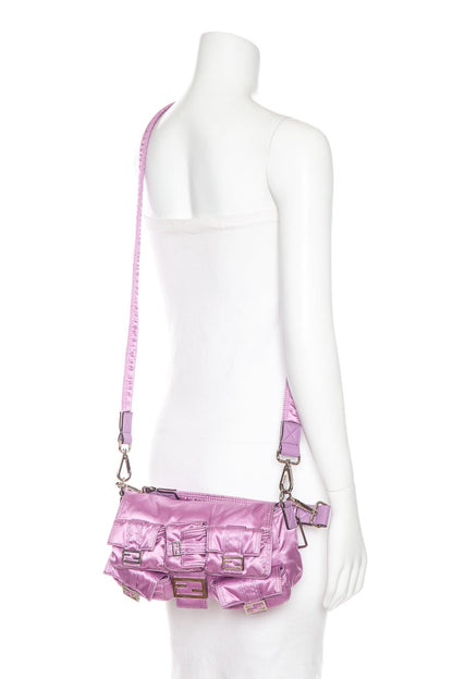 Fendi 2022 Purple Nylon Multi Pocket Baguette