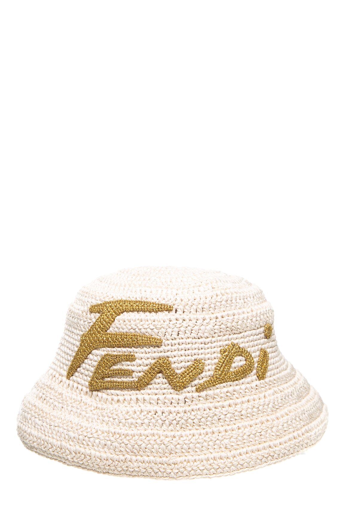Fendi Cream and Gold Embroidered Hat SZ M/L