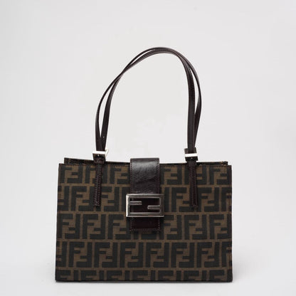 Fendi Zucca Double Top Handle Bag