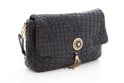 Versace Black Quilted Paisley Crossbody Handbag