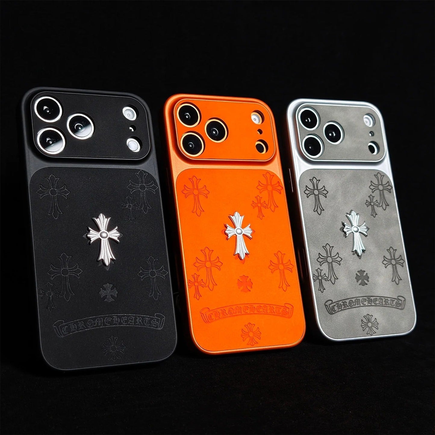 CR Hearts Cross Pendant iPhone Case