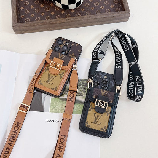 Luxury Card Holder Crossbody iPhone Case
