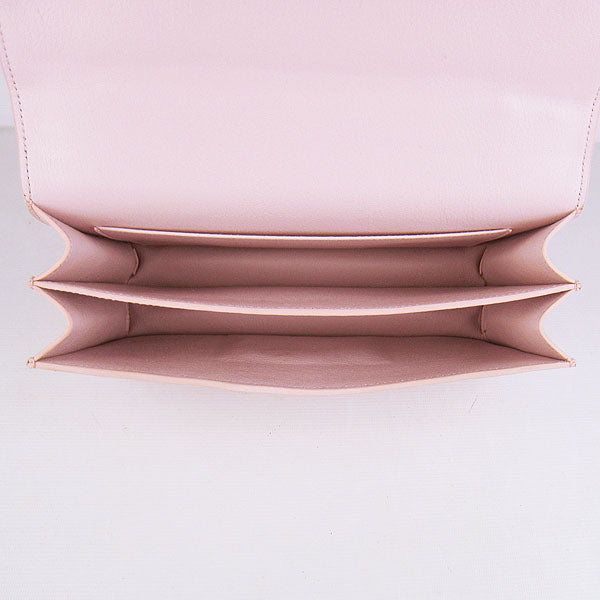 Luxury Hermes Calf Leather Message Bag Pink Golden