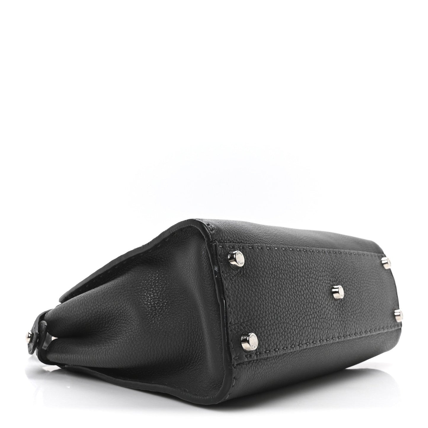 Fendi Cuoio Romano Selleria Bi-Color Medium Peekaboo Iconic Satchel Asfalto Latte