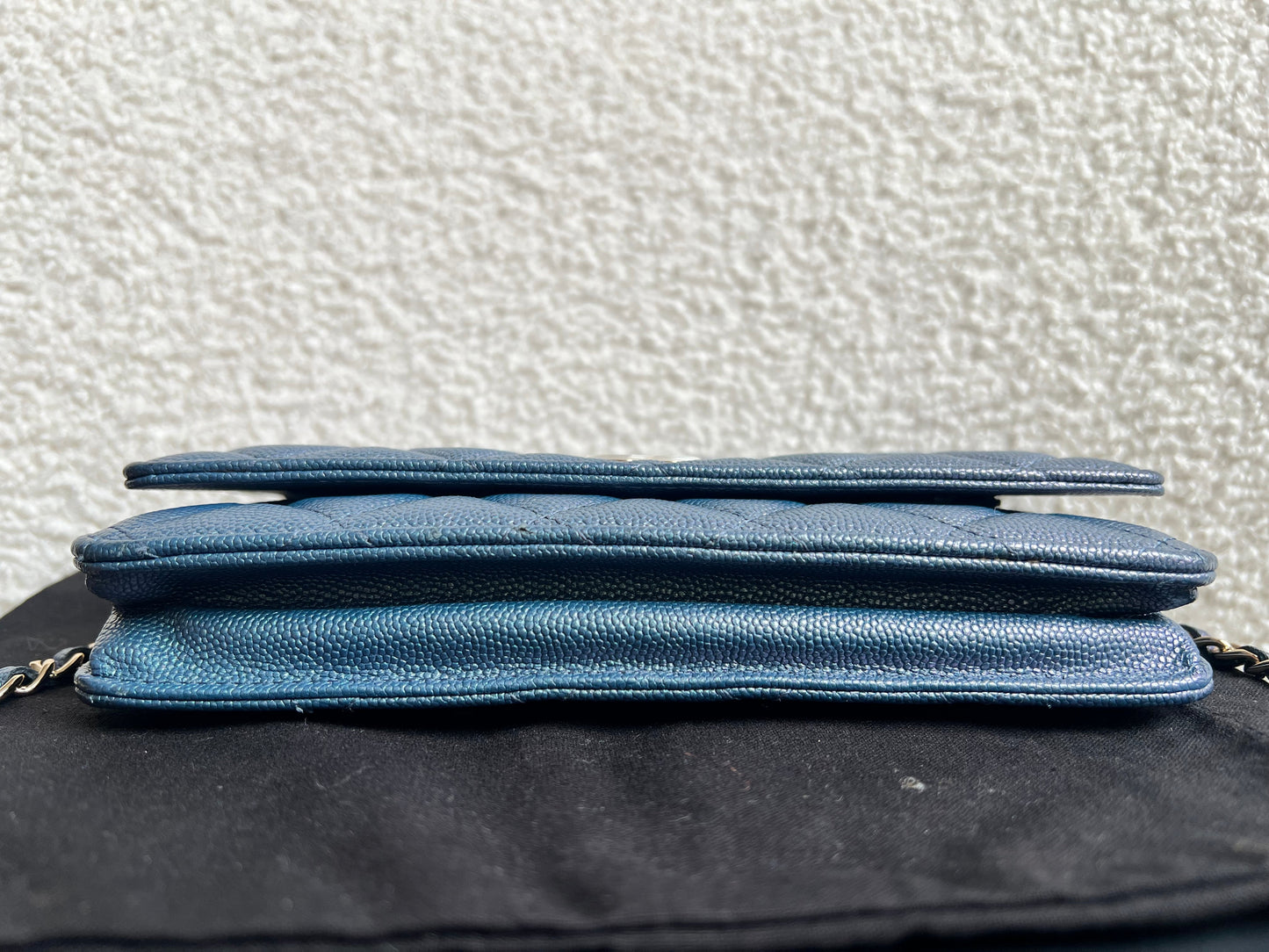 Chanel Iridescent Blue Caviar Wallet on Chain
