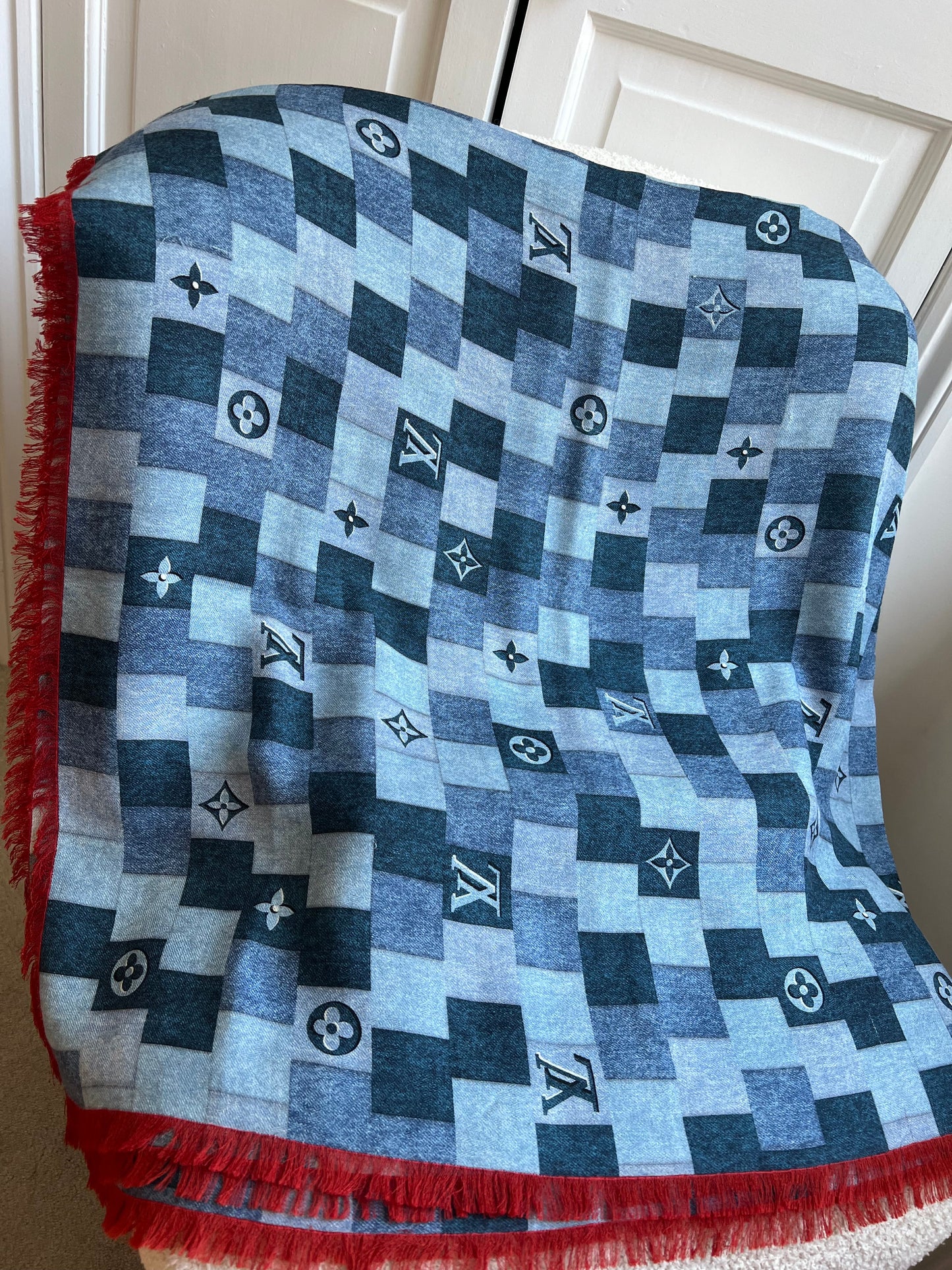 Louis Vuitton Monogram Denim Check Shawl (RRP £550)