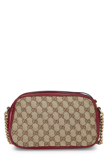 Gucci,  Red Original GG Canvas Marmont Crossbody Small, Red