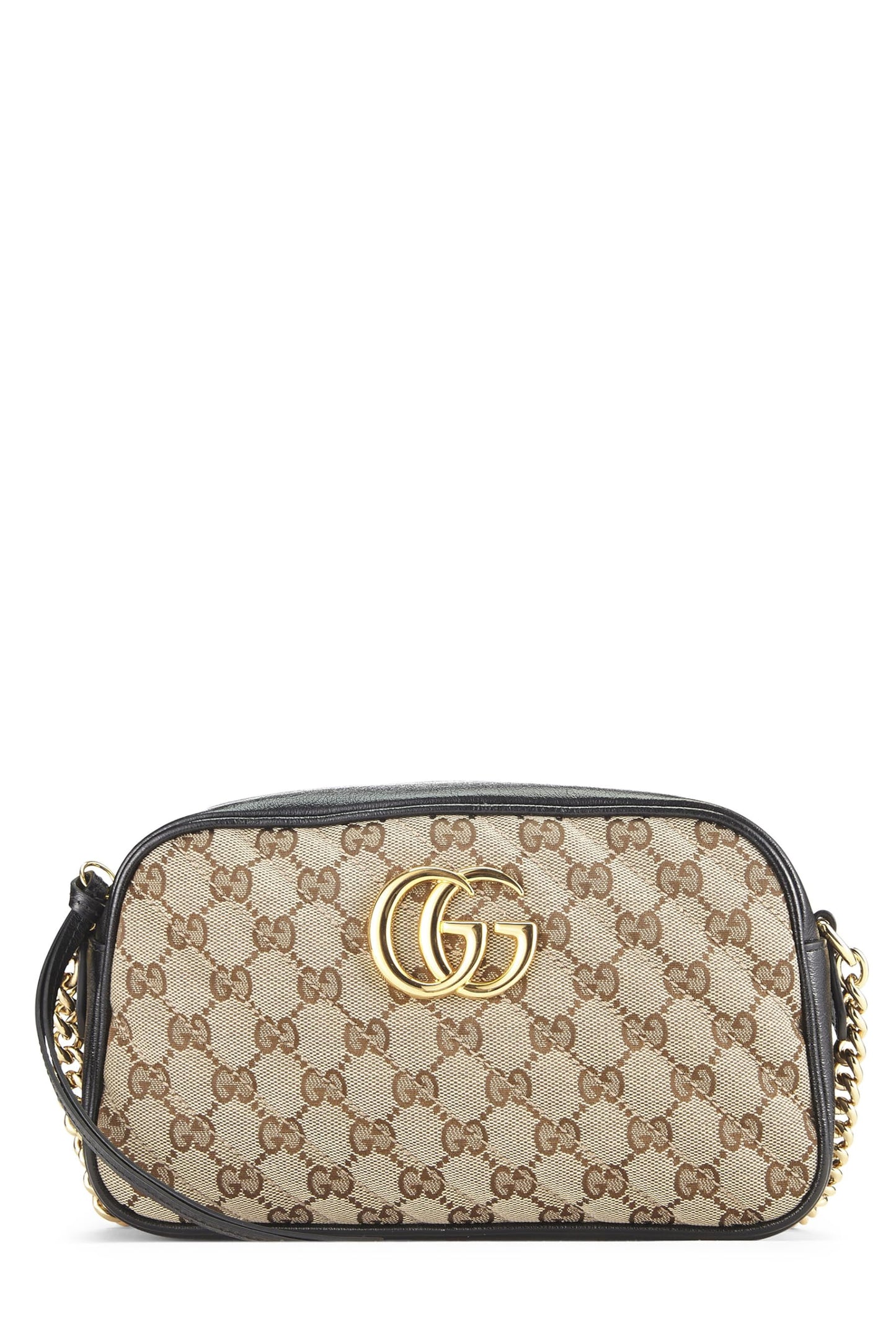 Gucci,  Black Original GG Canvas Marmont Crossbody Small, Black