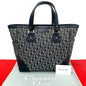 Dior Handbag Canvas, Leather Navy Trotter Pattern Women