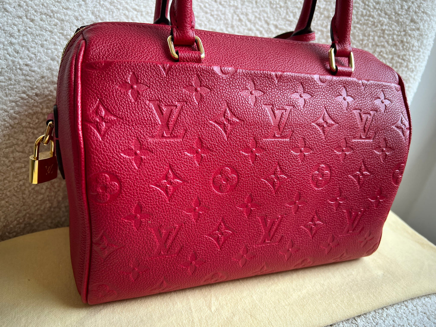 Louis Vuitton Speedy 25 Red Empreinte (RRP £1,840)