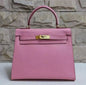 Luxury Hermes Kelly 28Cm Epsom Leather Handbag Pink Gold
