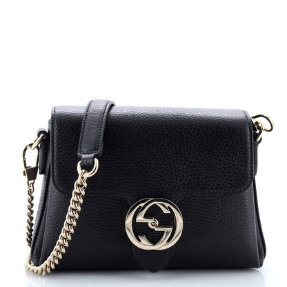 Interlocking Chain Crossbody Bag Leather Small