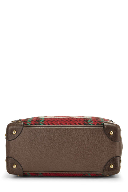 Gucci,  Multicolor Wool & Leather Houndstooth 'GG' Crossbody, Brown