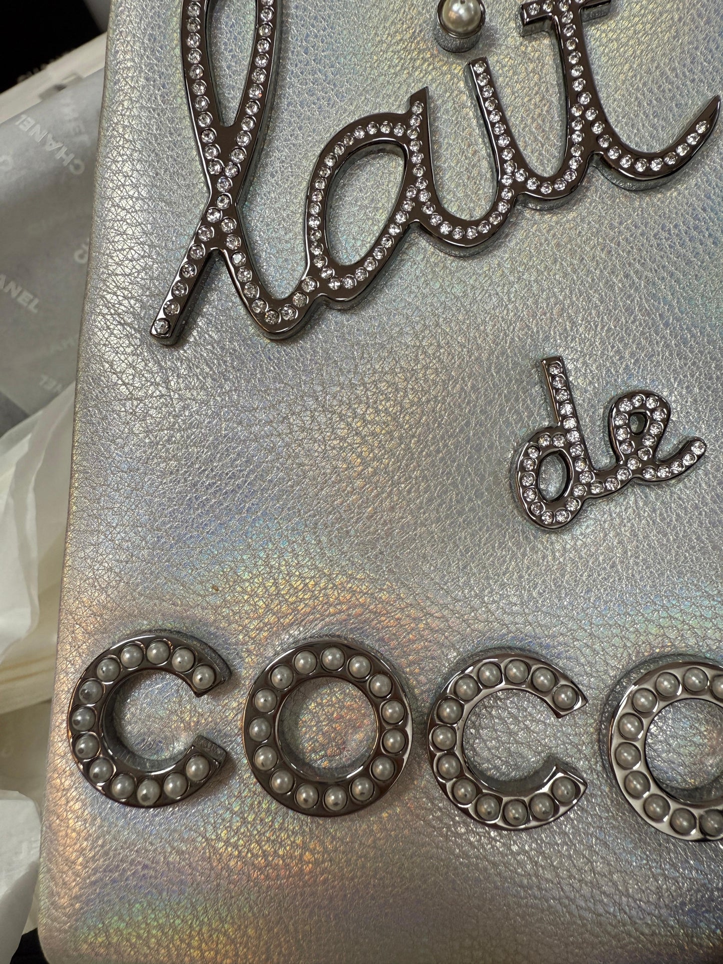 Chanel Iridescent Silver Lait De Coco Milk Carton Bag