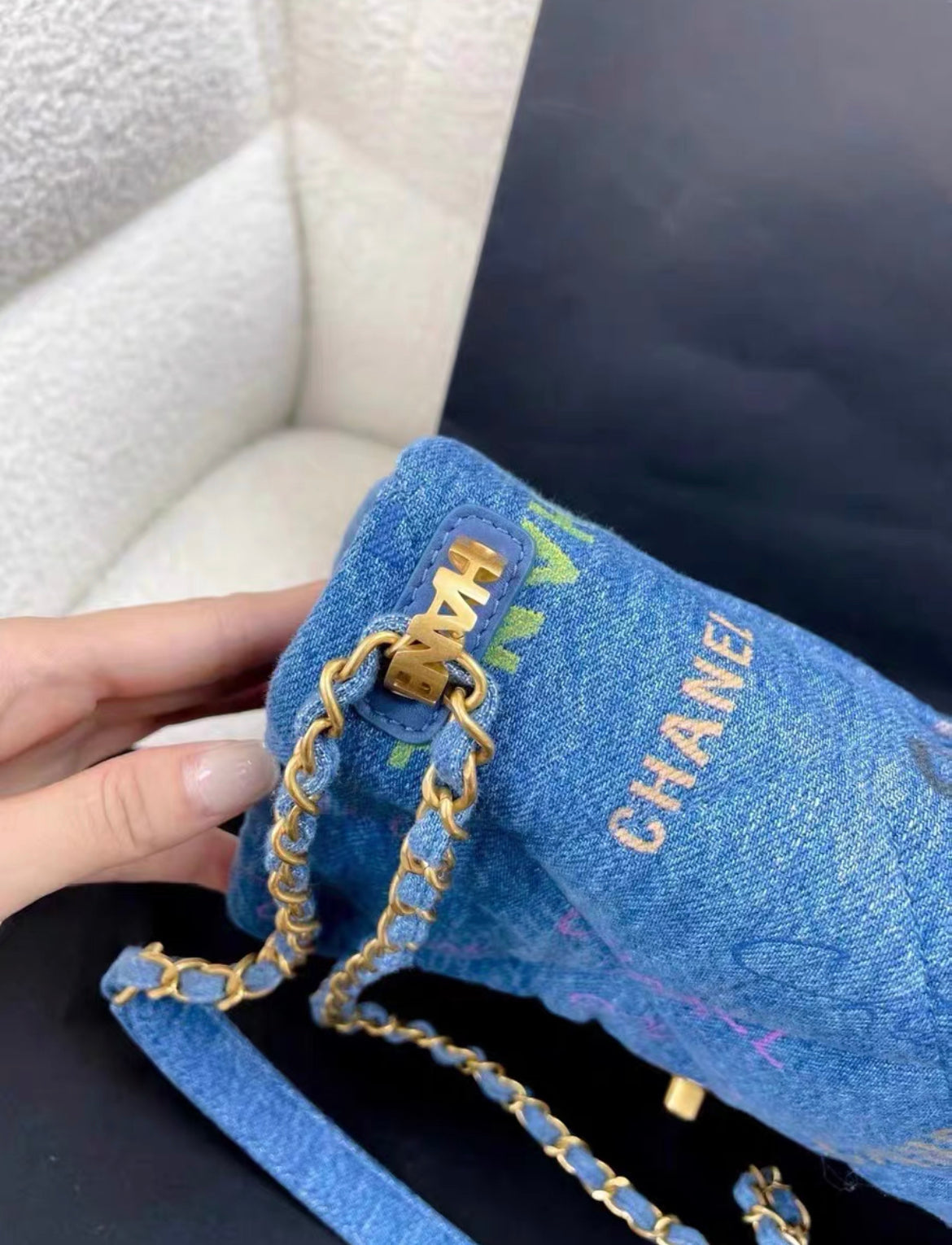 Chanel Chanel 22 Quilted Blue Shoulder Bag