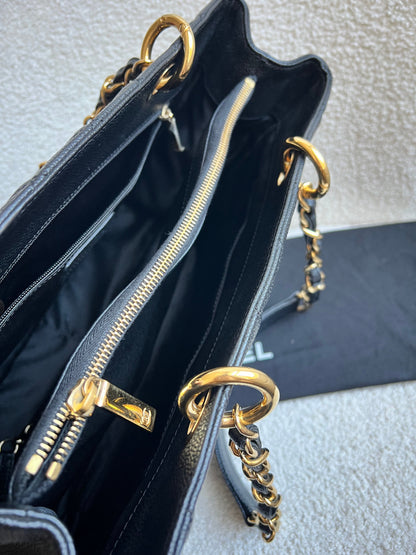 Chanel Black Caviar Grand Shopper Tote Gold Hardware (GST)